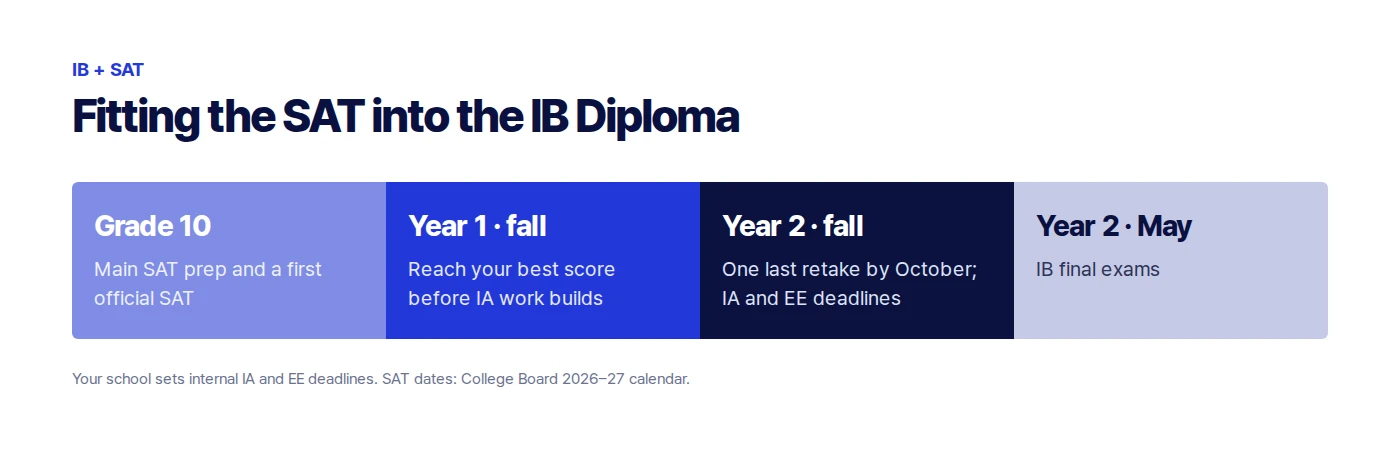 When to take the SAT during the two-year IB Diploma